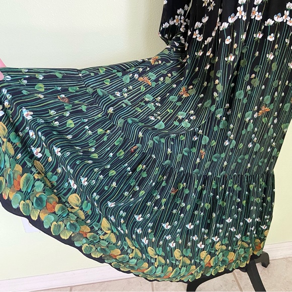 RED Valentino Floral Print Maxi Dress Silk Chiffon Long Sleeve - Picture 4 of 14